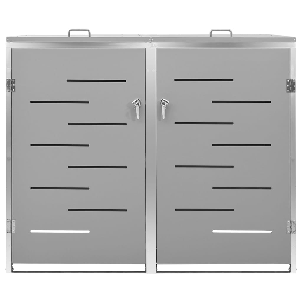 Stockage de conteneur Vidaxl Double 138x77.5x112,5 cm en acier inoxydable