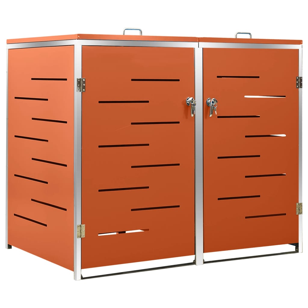 Stockage de conteneur Vidaxl Double 138x77.5x112,5 cm en acier inoxydable