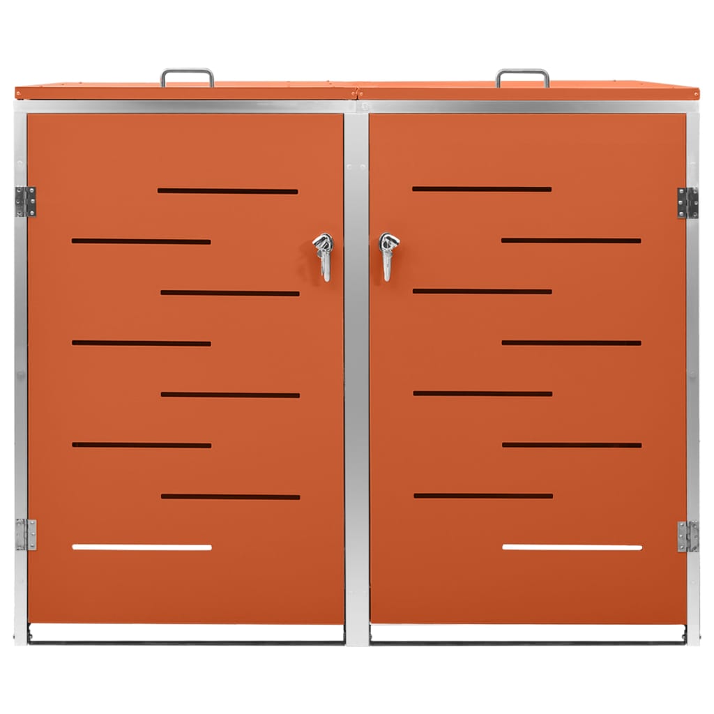 Stockage de conteneur Vidaxl Double 138x77.5x112,5 cm en acier inoxydable