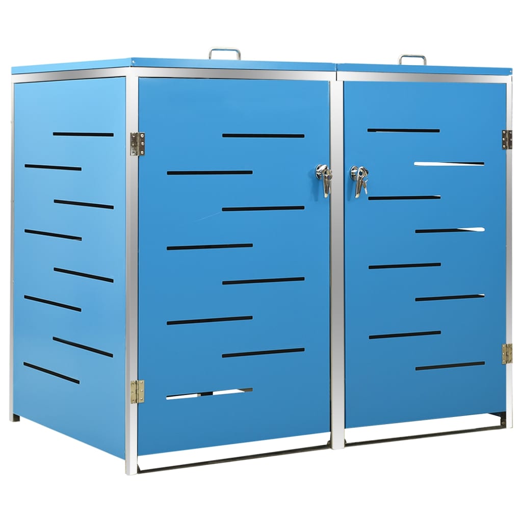 Stockage de conteneur Vidaxl Double 138x77.5x112,5 cm en acier inoxydable