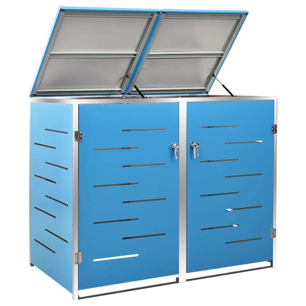 Stockage de conteneur Vidaxl Double 138x77.5x112,5 cm en acier inoxydable