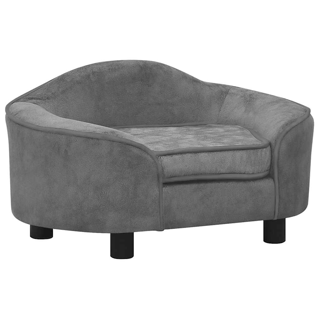 Vidaxxl canapé pour chien 67x47x36 cm peluche gris