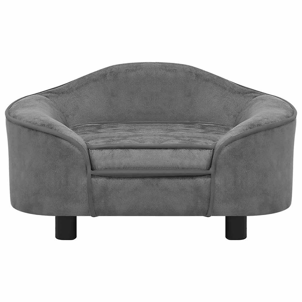 Vidaxxl canapé pour chien 67x47x36 cm peluche gris