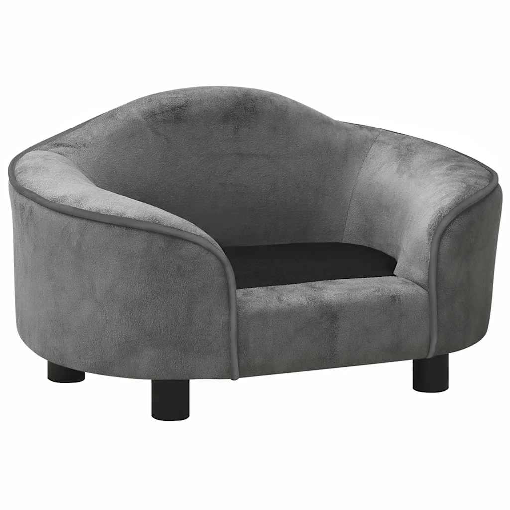 Vidaxxl canapé pour chien 67x47x36 cm peluche gris