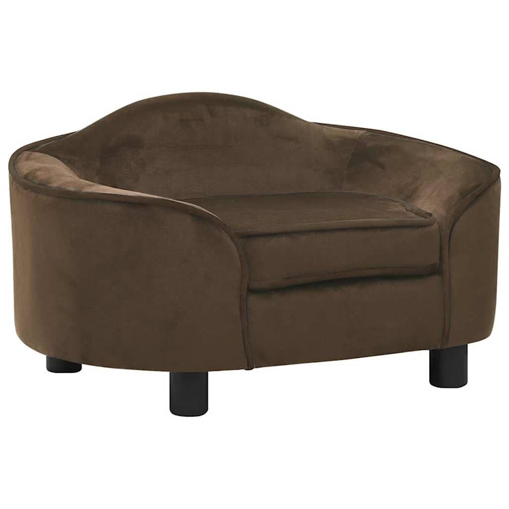 Vidaxxl canapé pour chien 67x47x36 cm peluche marron