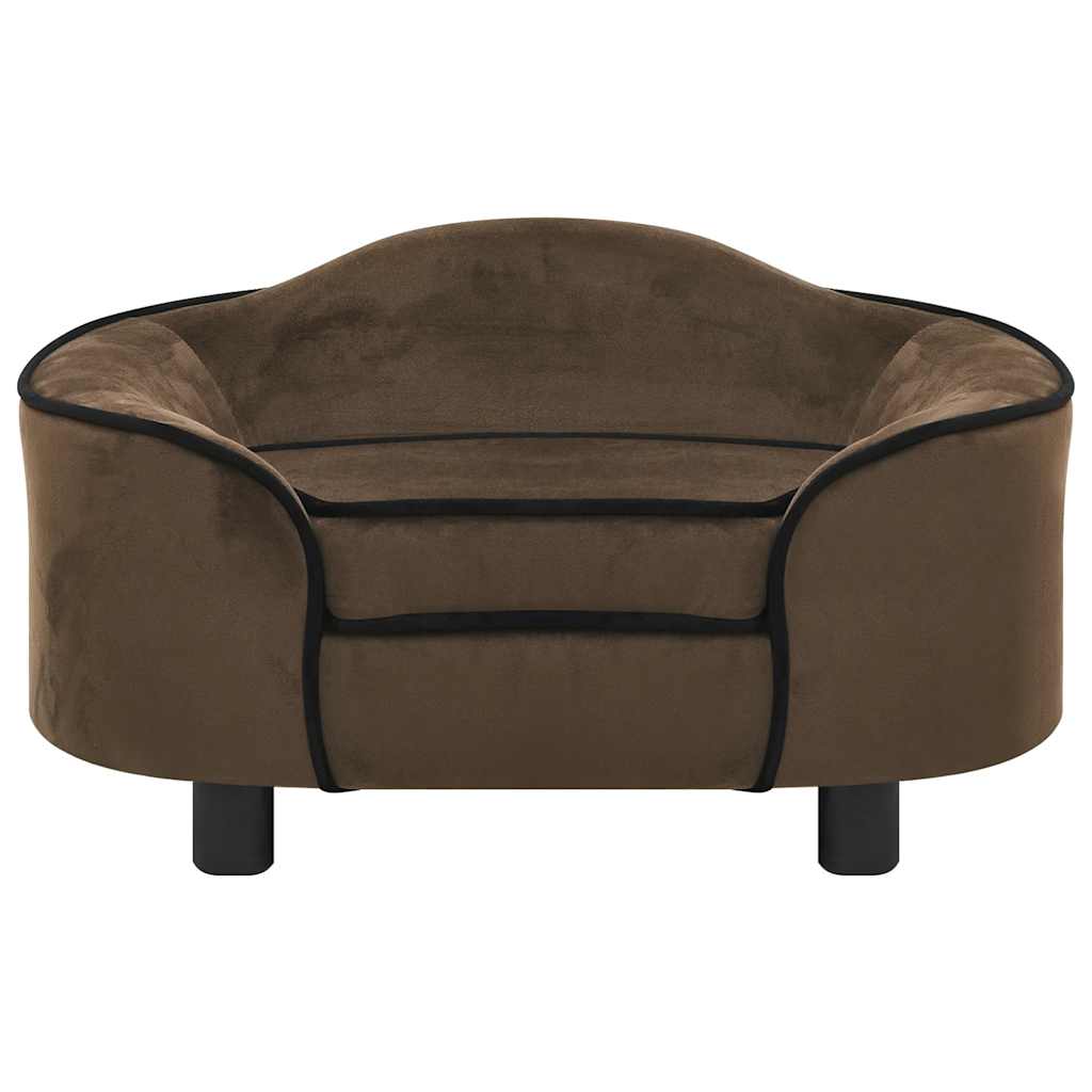 Vidaxxl canapé pour chien 67x47x36 cm peluche marron