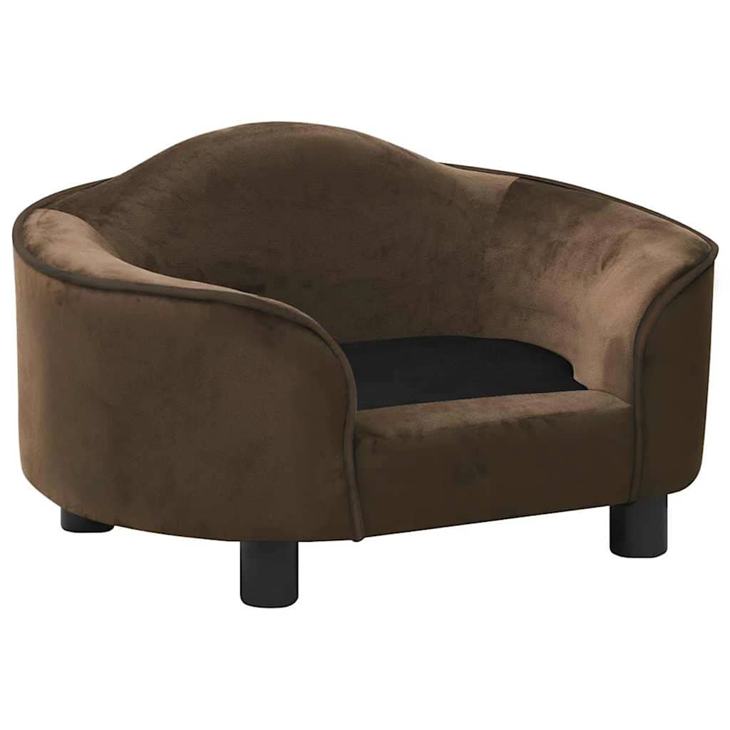 Vidaxxl canapé pour chien 67x47x36 cm peluche marron