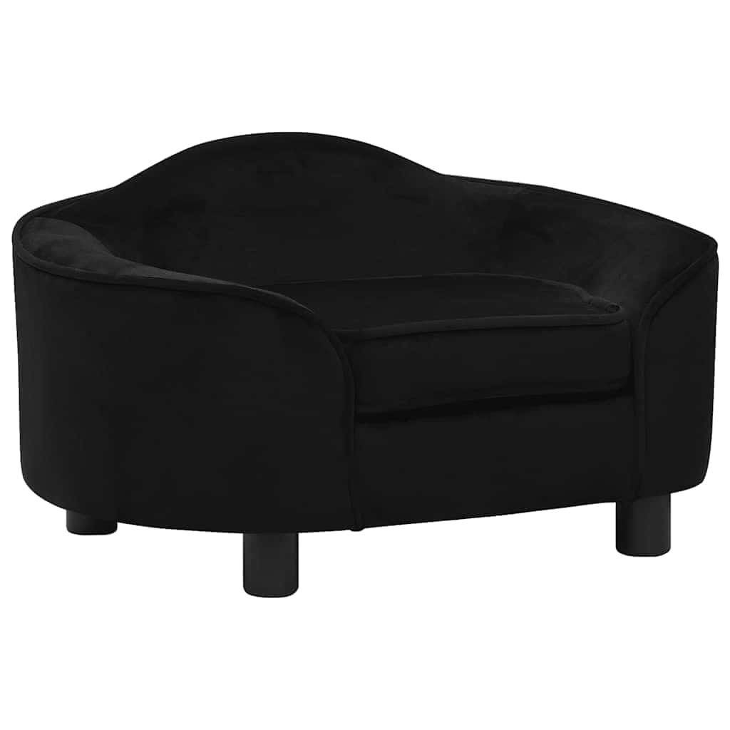 Vidaxxl canapé pour chien 67x47x36 cm peluche noir