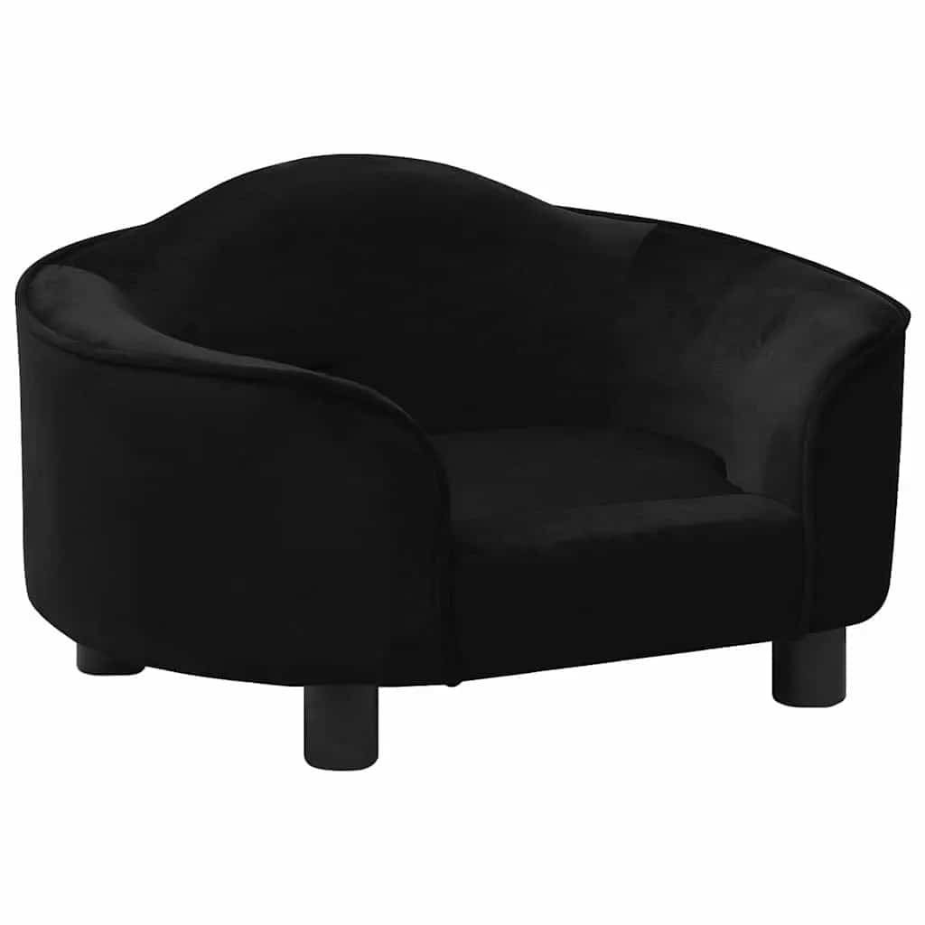 Vidaxxl canapé pour chien 67x47x36 cm peluche noir