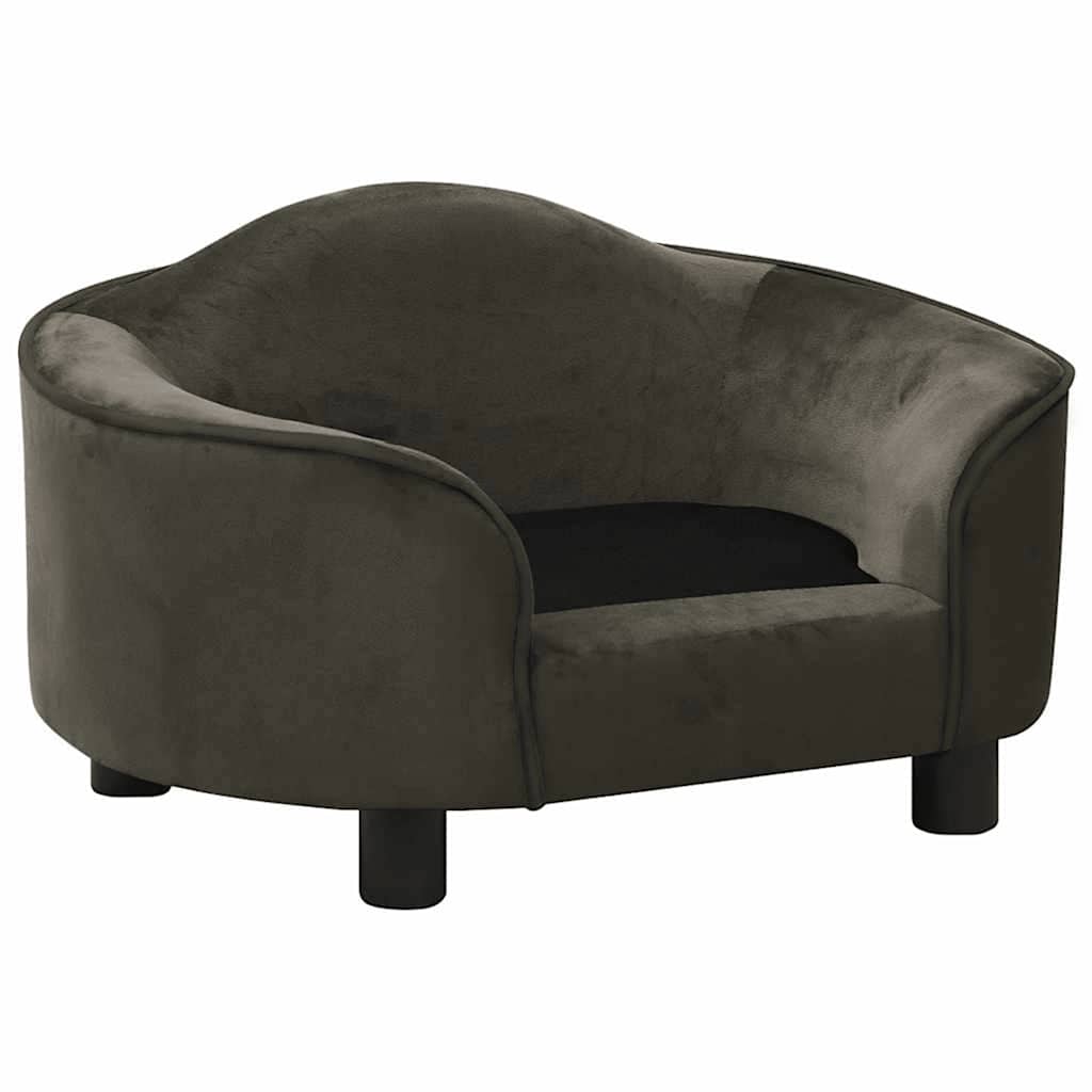 Vidaxxl canapé pour chien 67x47x36 cm peluche gris foncé