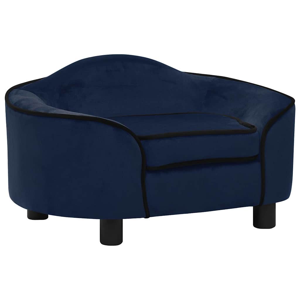 Vidaxxl canapé pour chien 67x47x36 cm peluche bleu