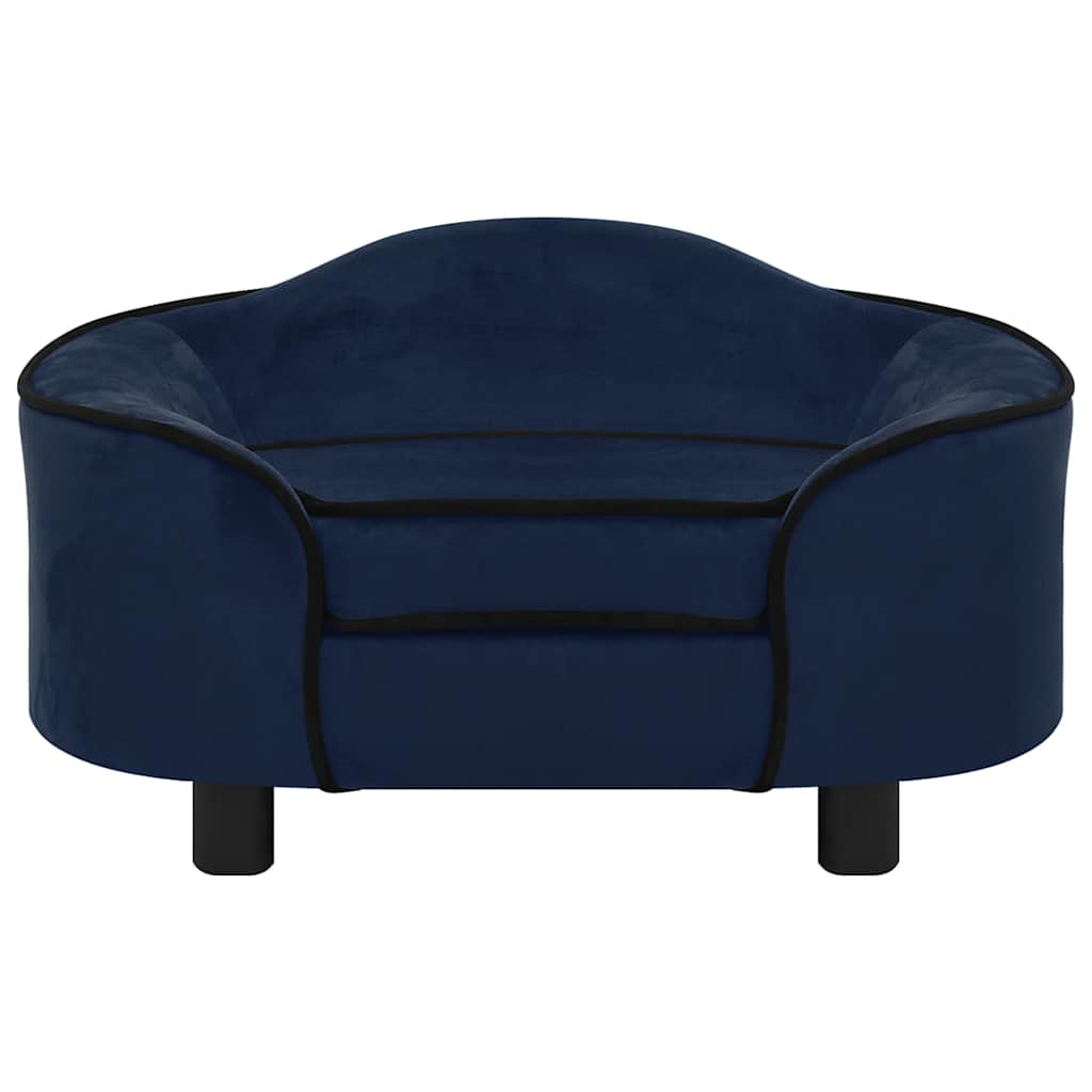 Vidaxxl canapé pour chien 67x47x36 cm peluche bleu