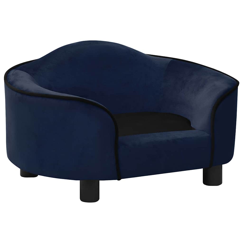 Vidaxxl canapé pour chien 67x47x36 cm peluche bleu