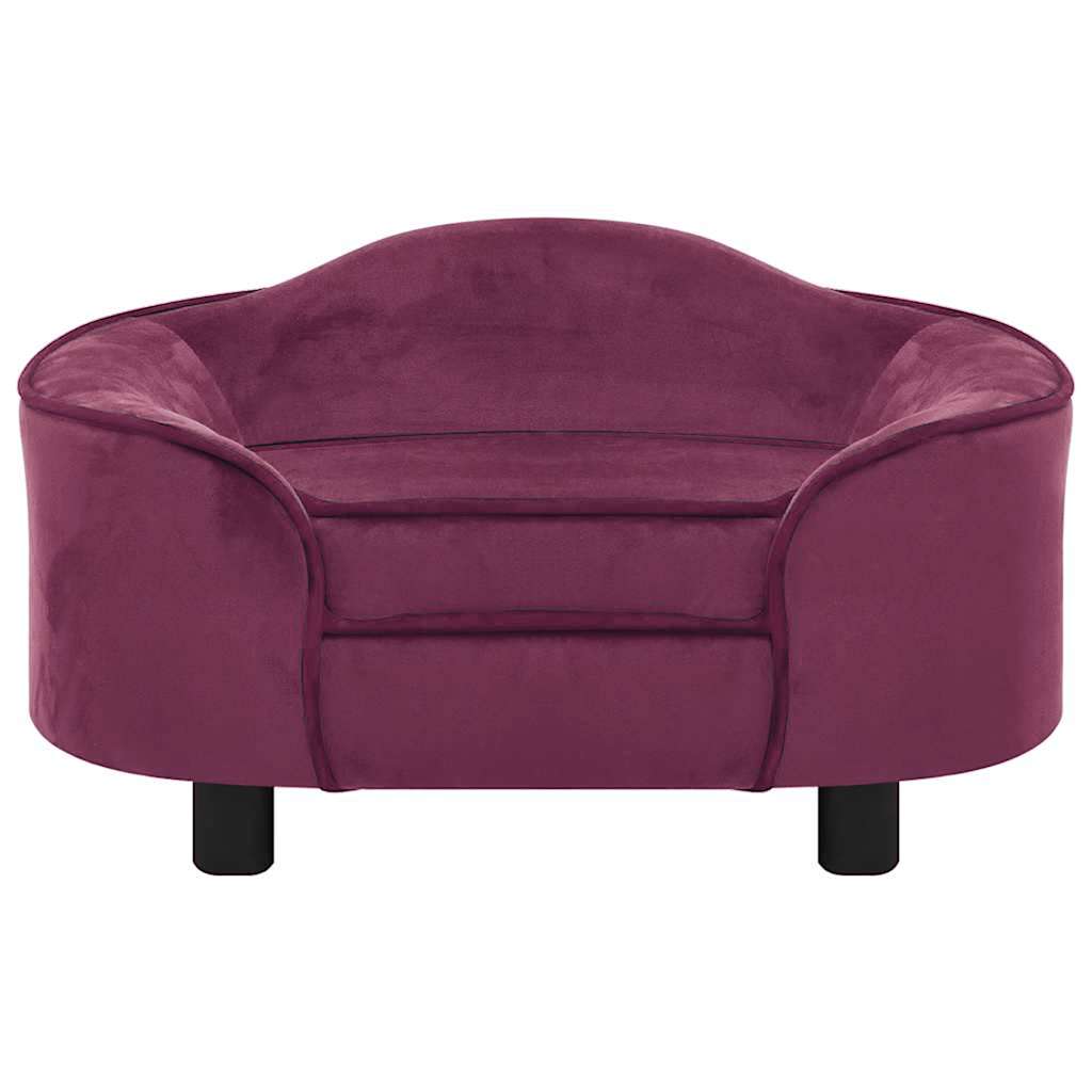 Vidaxxl canapé pour chien 67x47x36 cm peluche bordeaux