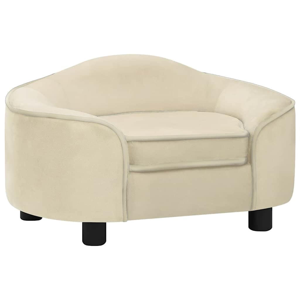 Vidaxxl canapé pour chien 67x47x36 cm peluche couleur crème