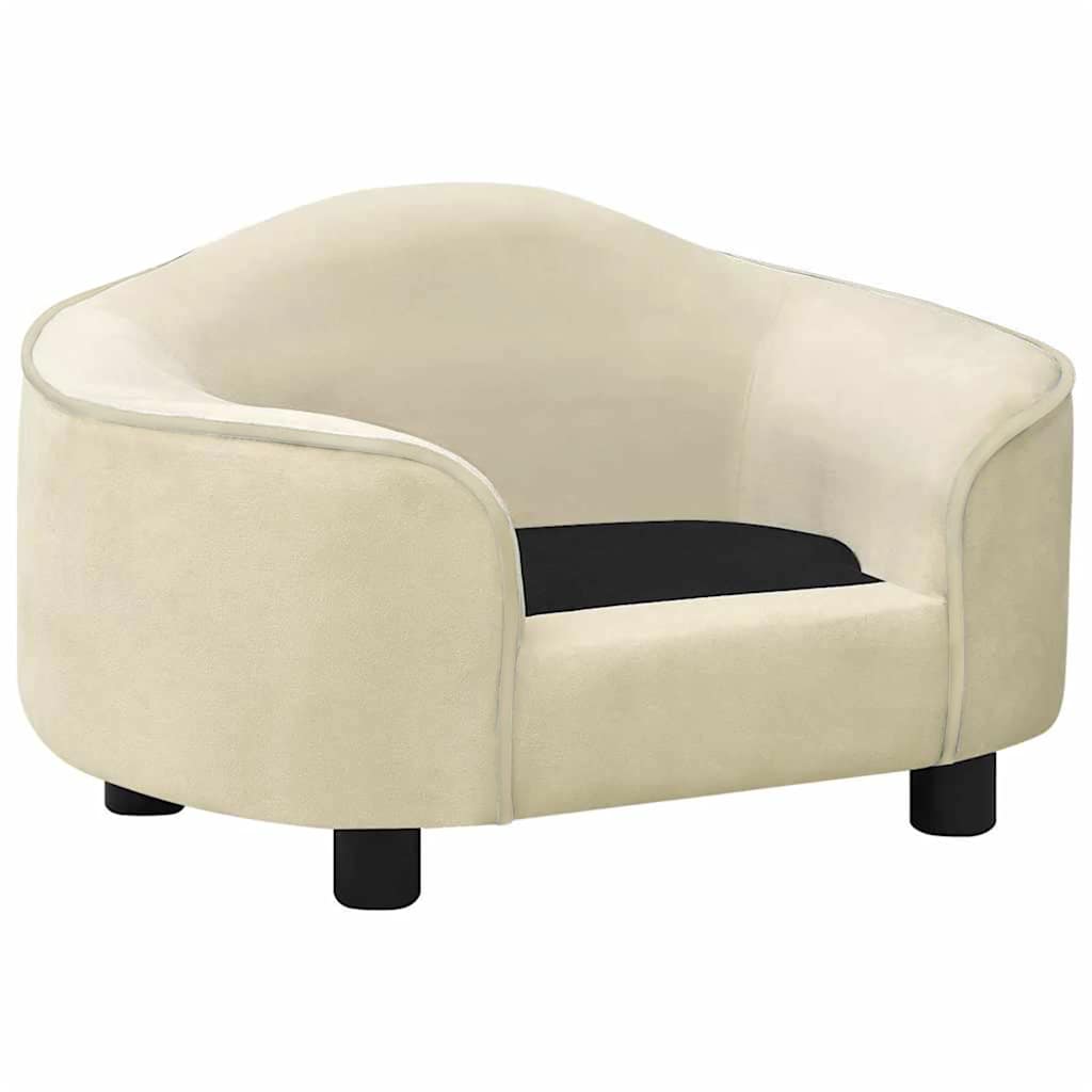 Vidaxxl canapé pour chien 67x47x36 cm peluche couleur crème