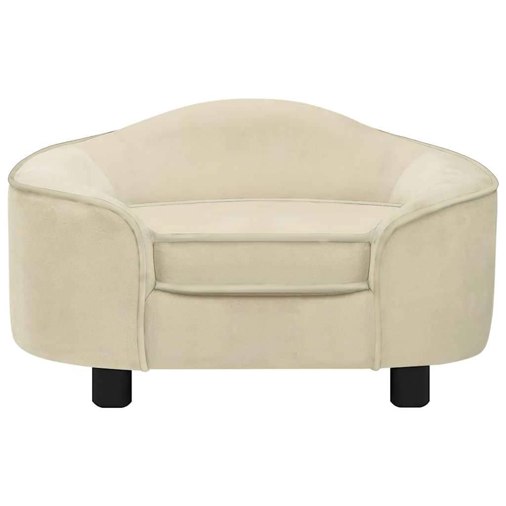 Vidaxxl canapé pour chien 67x47x36 cm peluche couleur crème