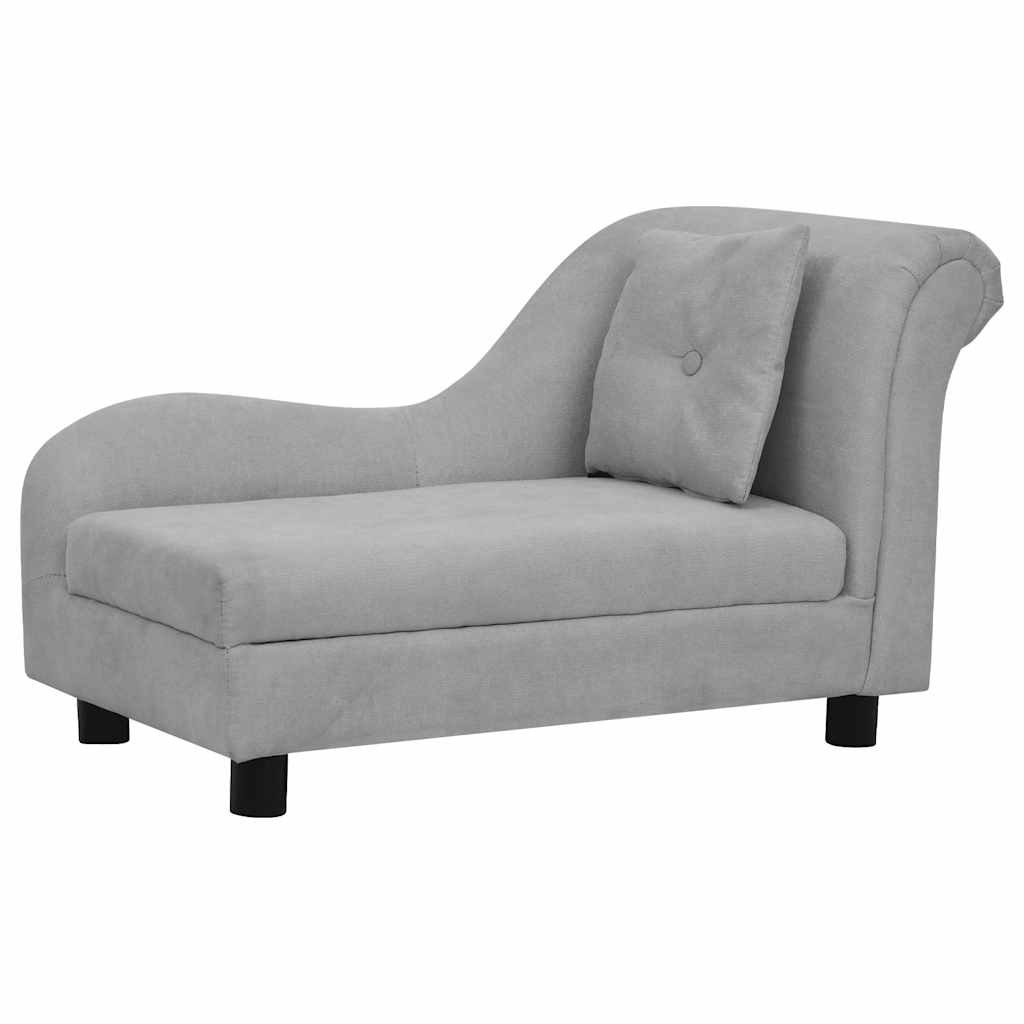 Vidaxxl canapé pour chien avec coussin 83x44x44 cm peluche gris