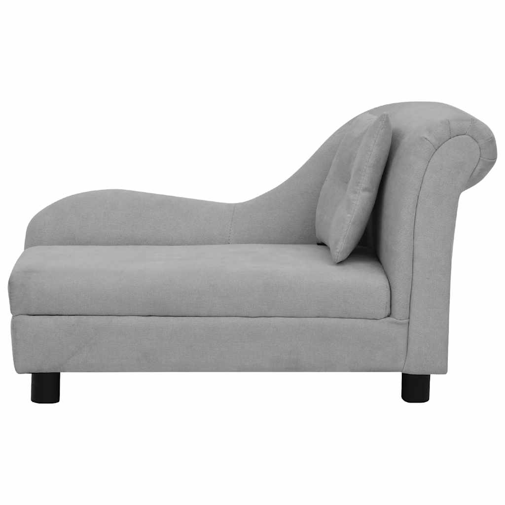 Vidaxxl canapé pour chien avec coussin 83x44x44 cm peluche gris