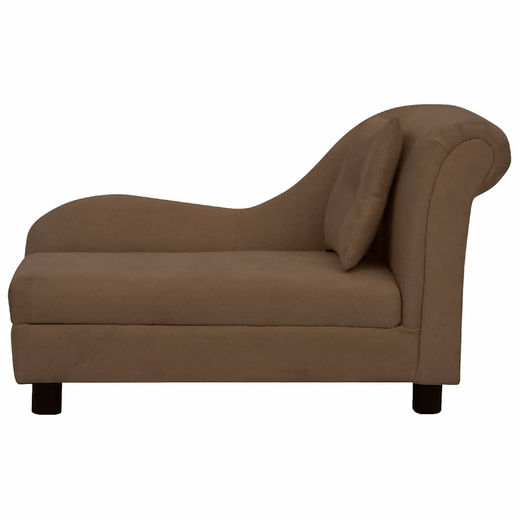 Vidaxxl canapé pour chien avec coussin 83x44x44 cm peluche marron