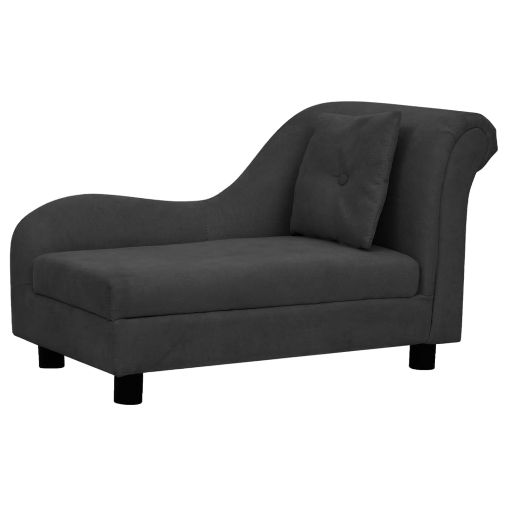 Vidaxxl canapé pour chien avec coussin 83x44x44 cm peluche noir
