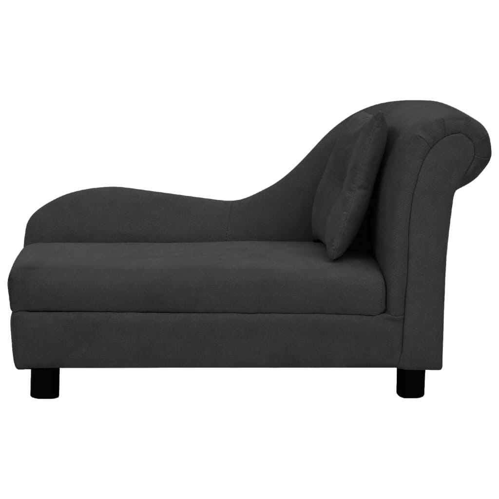 Vidaxxl canapé pour chien avec coussin 83x44x44 cm peluche noir