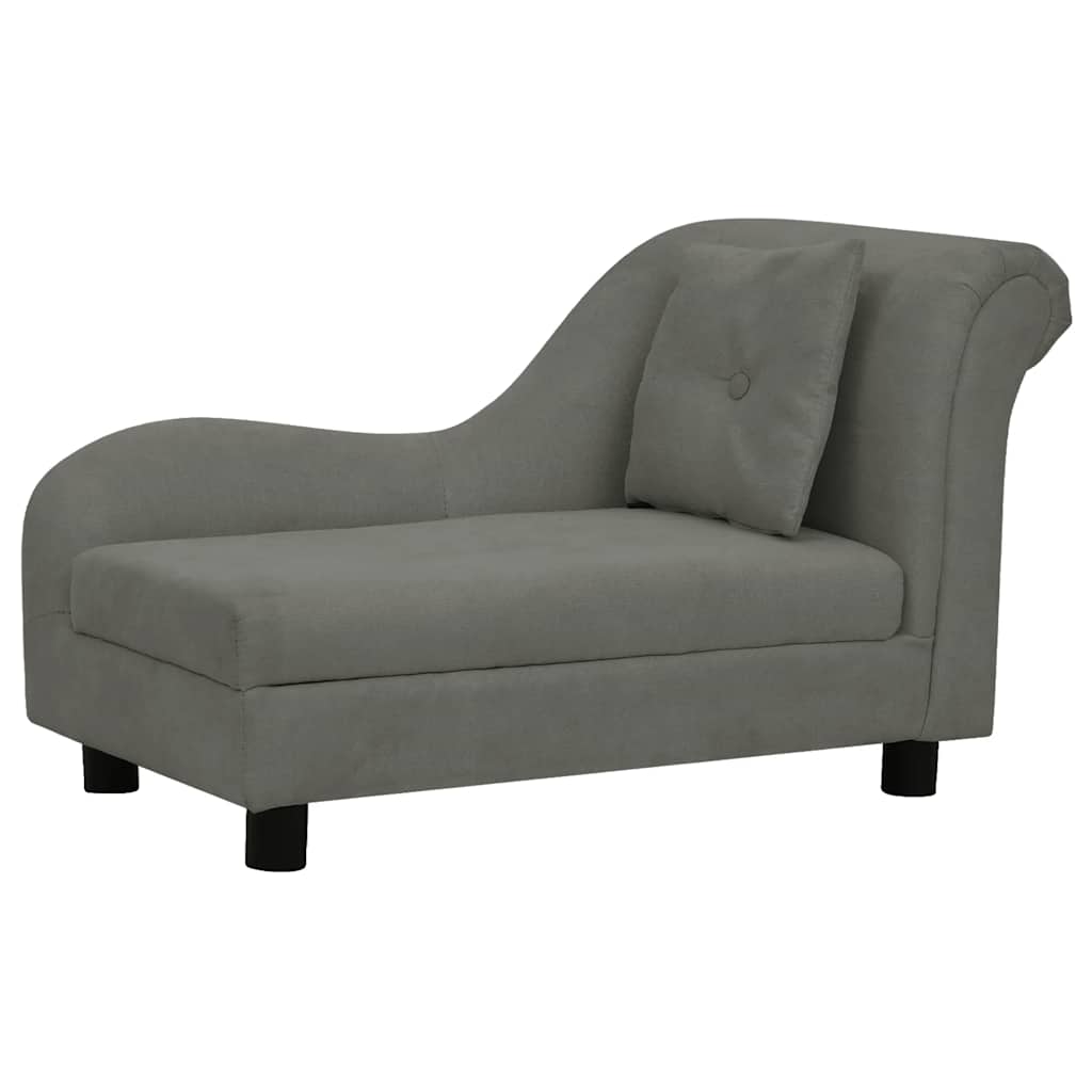 Vidaxxl canapé pour chien avec coussin 83x44x44 cm peluche gris foncé