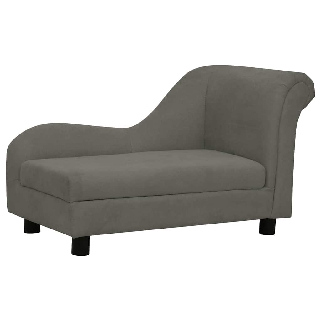 Vidaxxl canapé pour chien avec coussin 83x44x44 cm peluche gris foncé