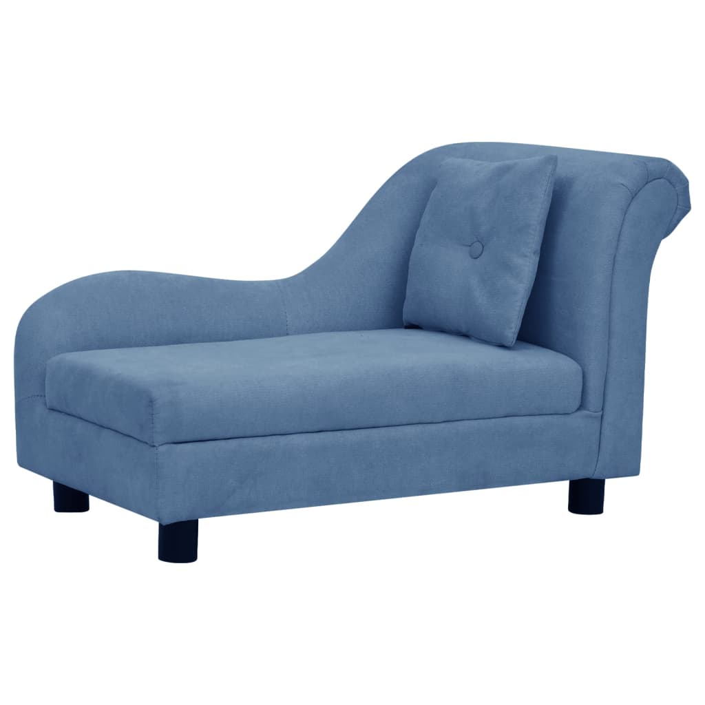 Vidaxxl canapé pour chien avec coussin 83x44x44 cm peluche bleu