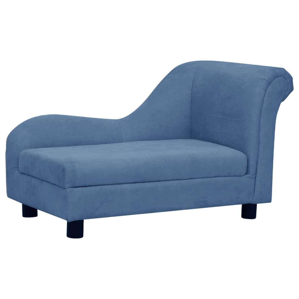 Vidaxxl canapé pour chien avec coussin 83x44x44 cm peluche bleu