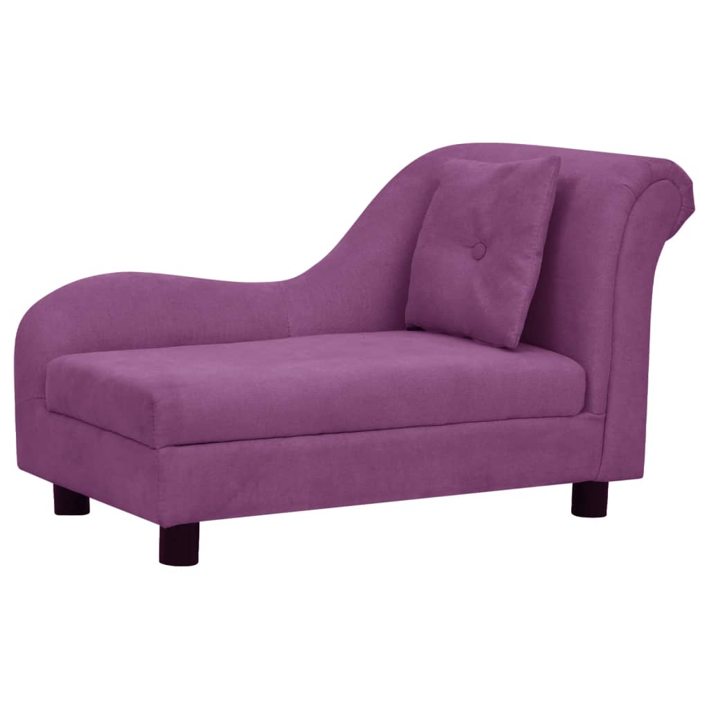 VidaXL canapé pour chien avec coussin 83x44x44 cm peluche bordeaux