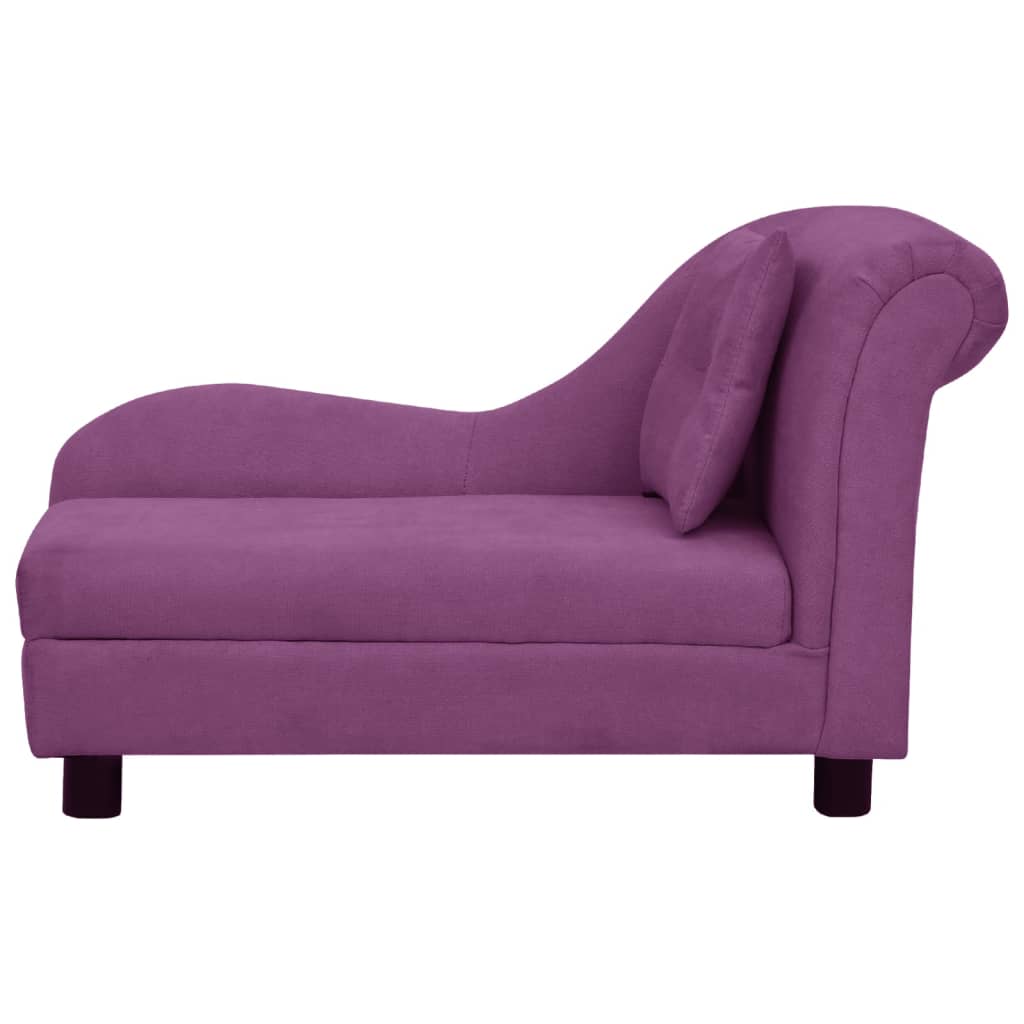 VidaXL canapé pour chien avec coussin 83x44x44 cm peluche bordeaux