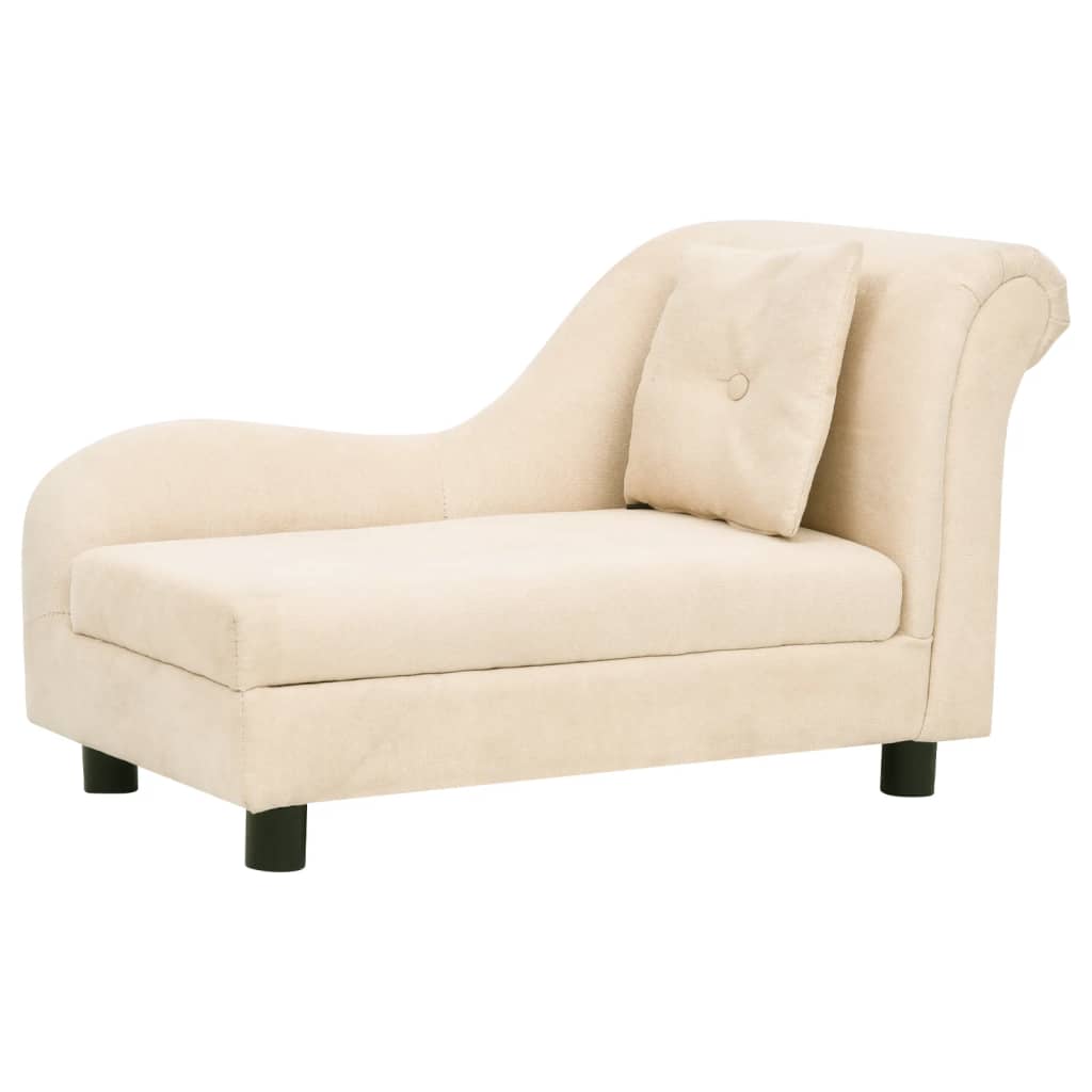 Vidaxxl canapé pour chien avec coussin 83x44x44 cm peluche crème