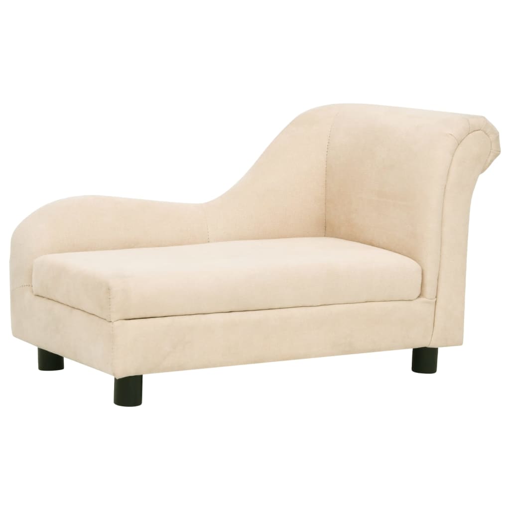 Vidaxxl canapé pour chien avec coussin 83x44x44 cm peluche crème