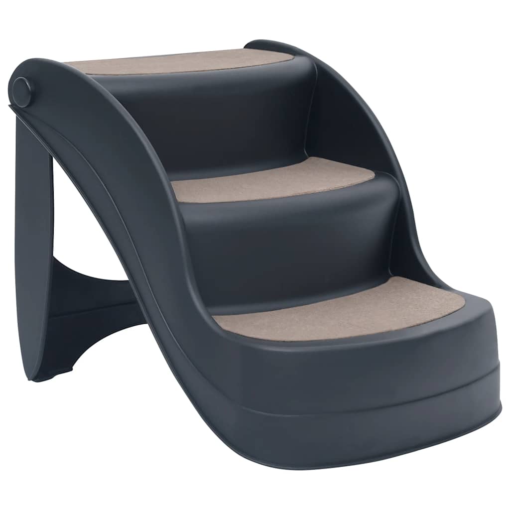 VidaXL escalier pour chien 3 marches pliable gris foncé
