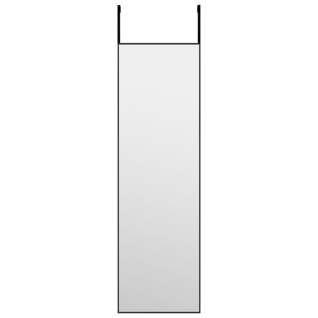 Miroir de porte vidaxl 30x100 cm en verre et en aluminium noir