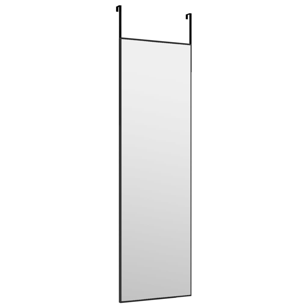 Miroir de porte vidaxl 30x100 cm en verre et en aluminium noir