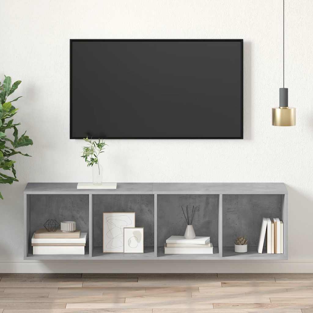Vidaxl tv-wandmeubel 37x37x142,5 cm bewerkt hout betongrijs