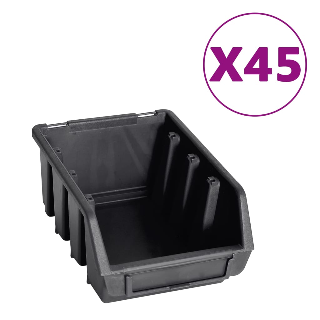 Vidaxxl ensemble de bacs de rangement 96 pièces avec panneaux muraux rouge et noir
