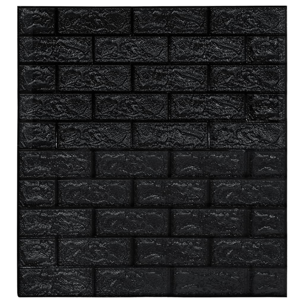 Vidaxl 3D fond d'écran auto-adhésif 10 st Brick Black