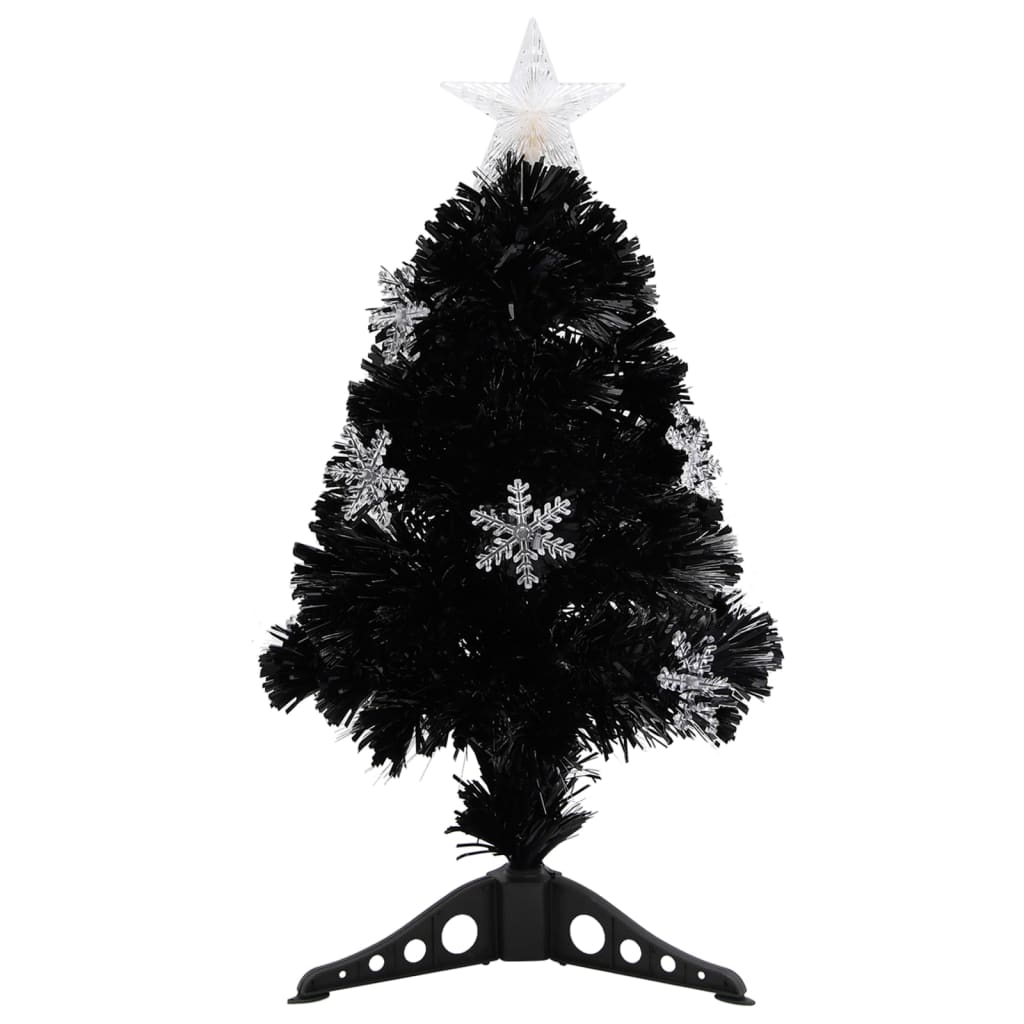 Vidaxl Christmas Tree avec des flocons de neige à LED 64 cm Fiber optique noir