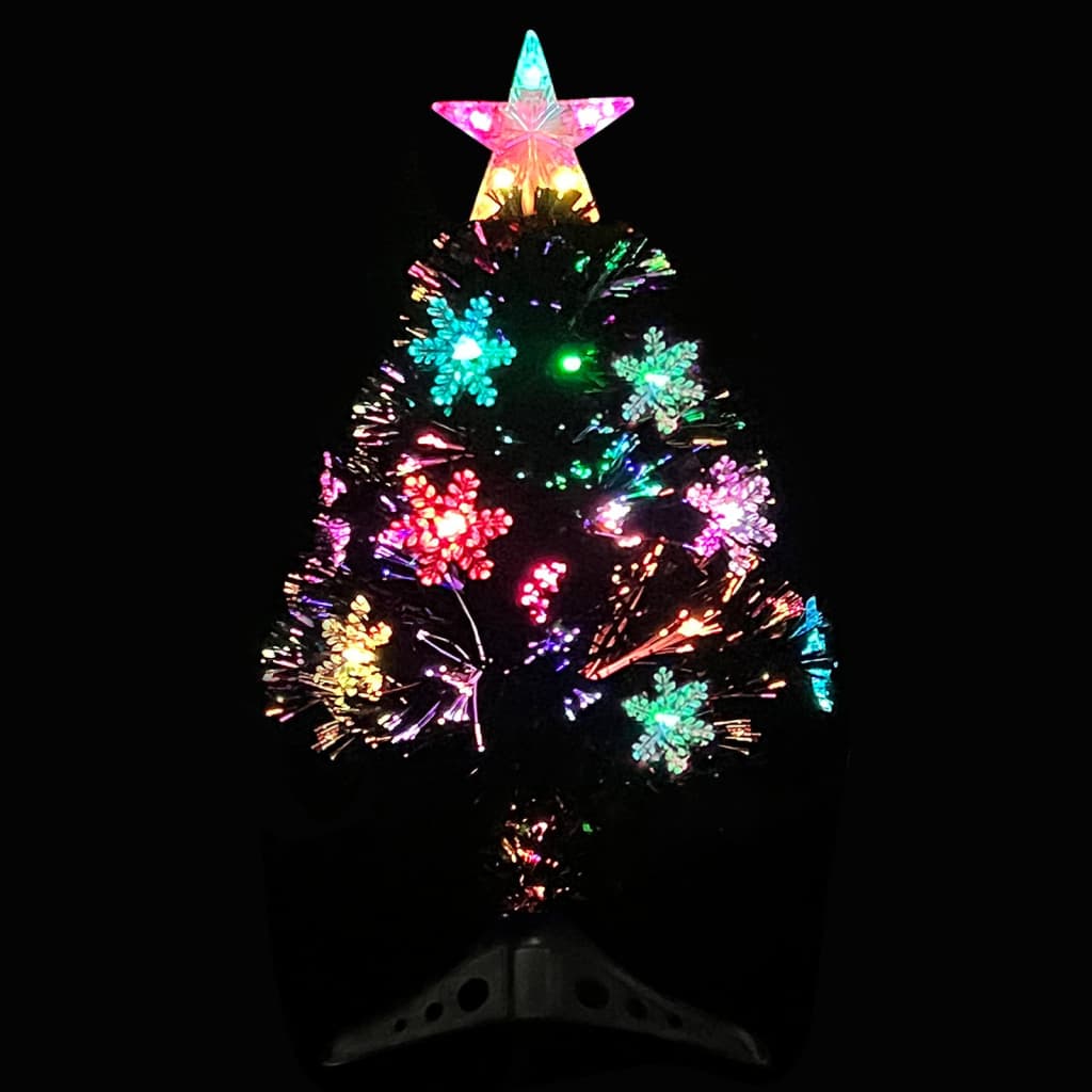 Vidaxl Christmas Tree avec des flocons de neige à LED 64 cm Fiber optique noir
