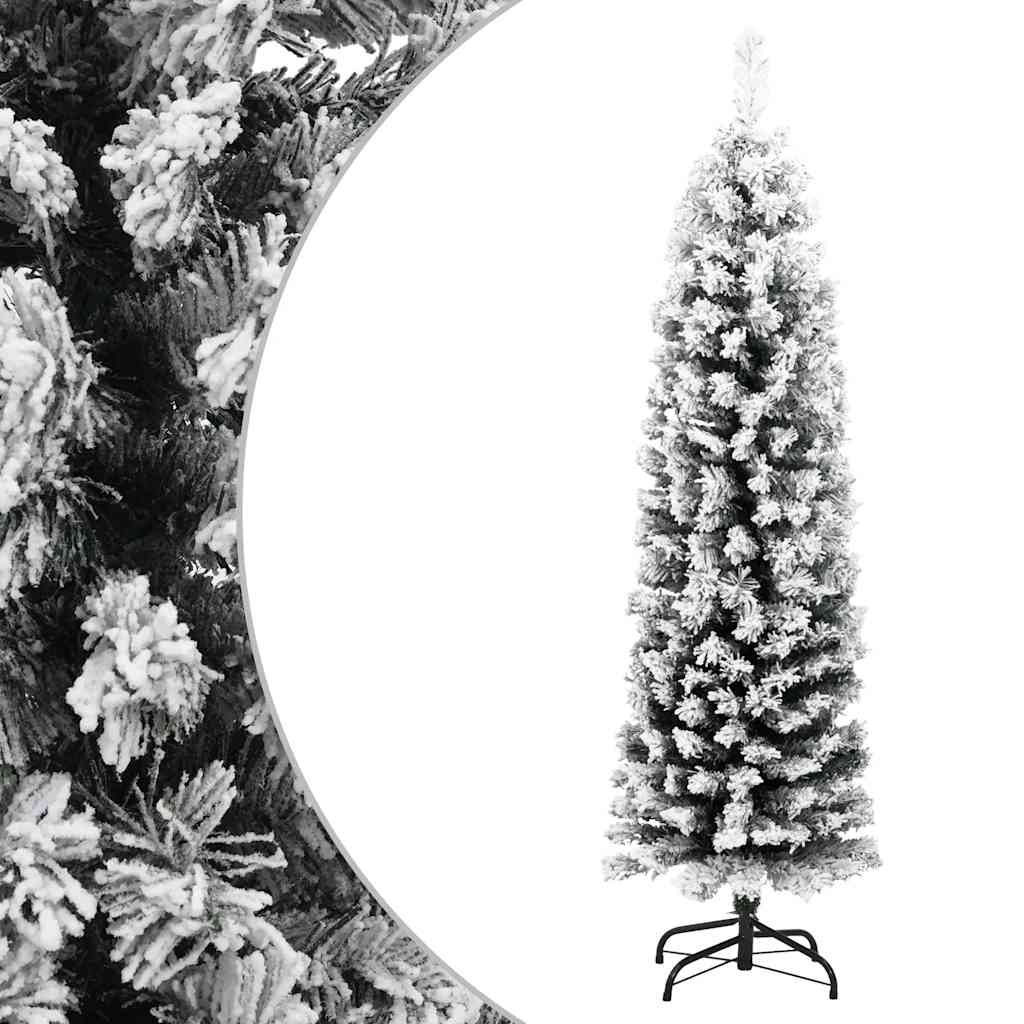 Vidaxx sapin de Noël artificiel avec neige étroit 120 cm PVC vert