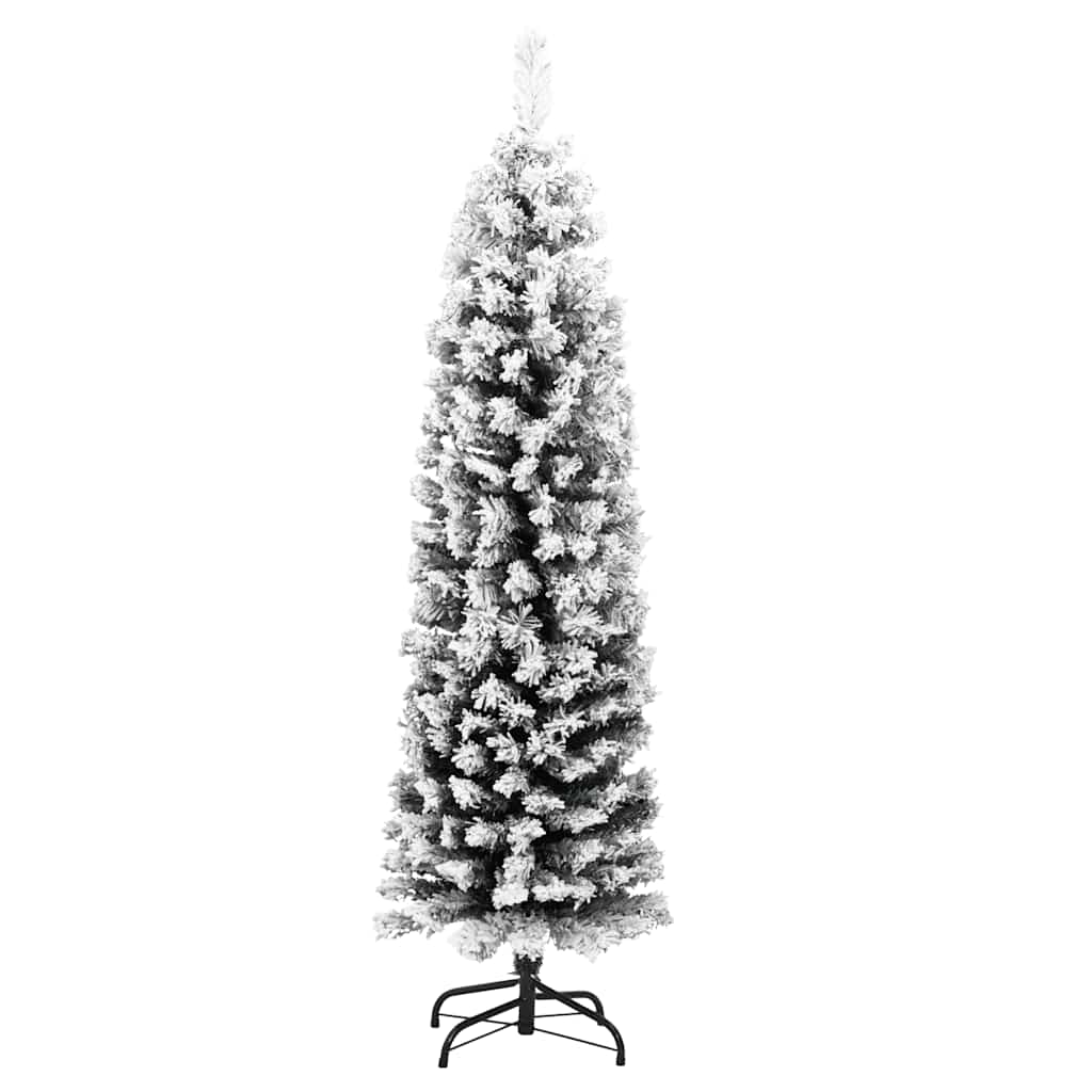 Vidaxx sapin de Noël artificiel avec neige étroit 120 cm PVC vert