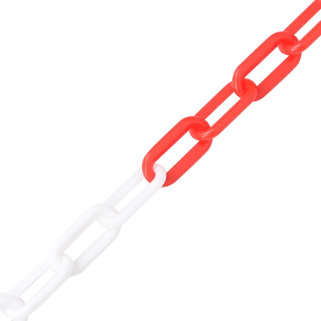 Chaîne de sécurité Vidaxl Ø 8 mm 100 m Plastique rouge et blanc