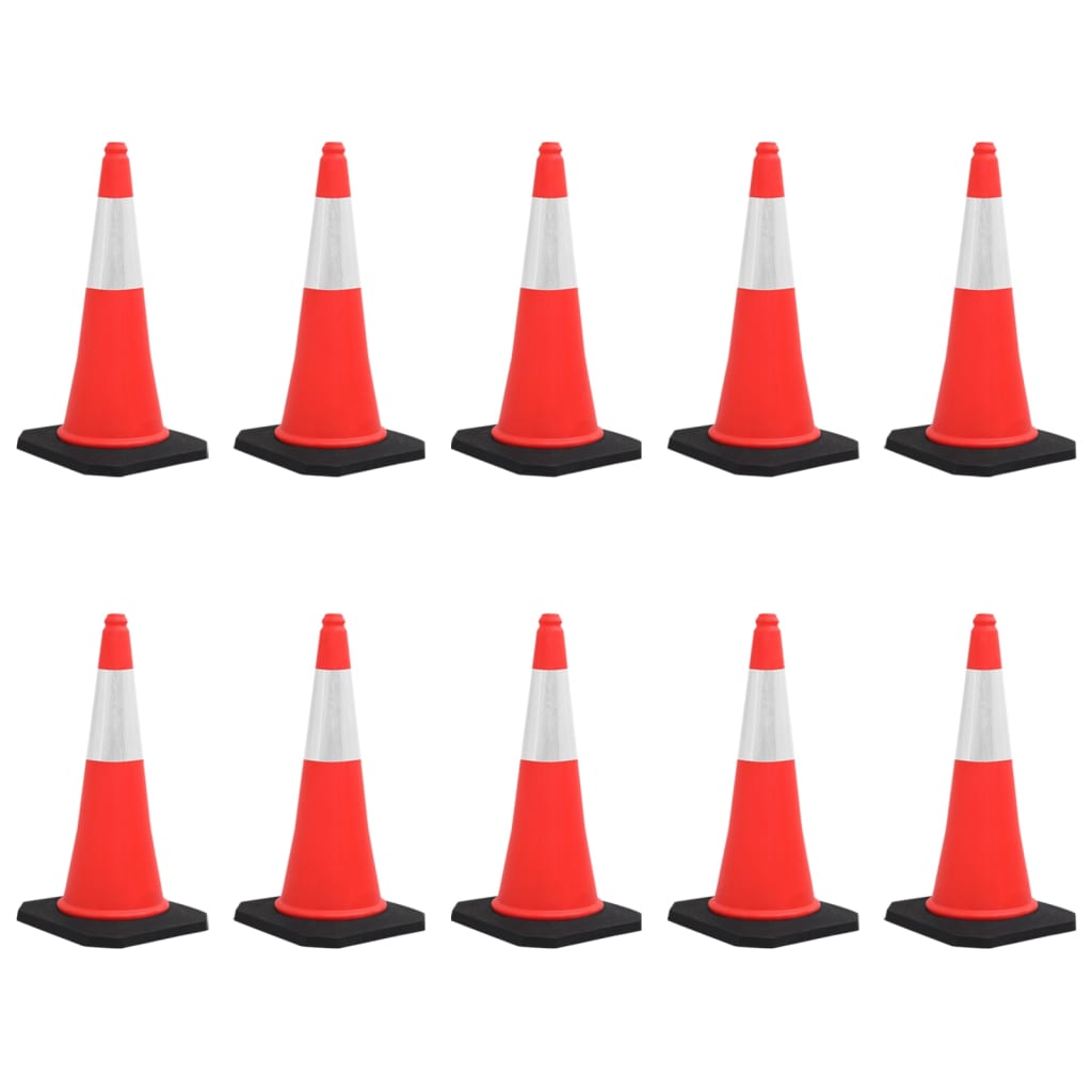 Cônes de circulation Vidaxl avec une base lourde 10 PCS Réfléchissants 75 cm