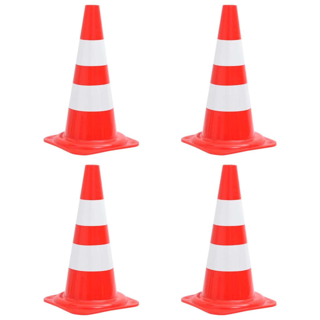Vidaxl Cônes de trafic 4 St reflétant 50 cm rouges et blancs