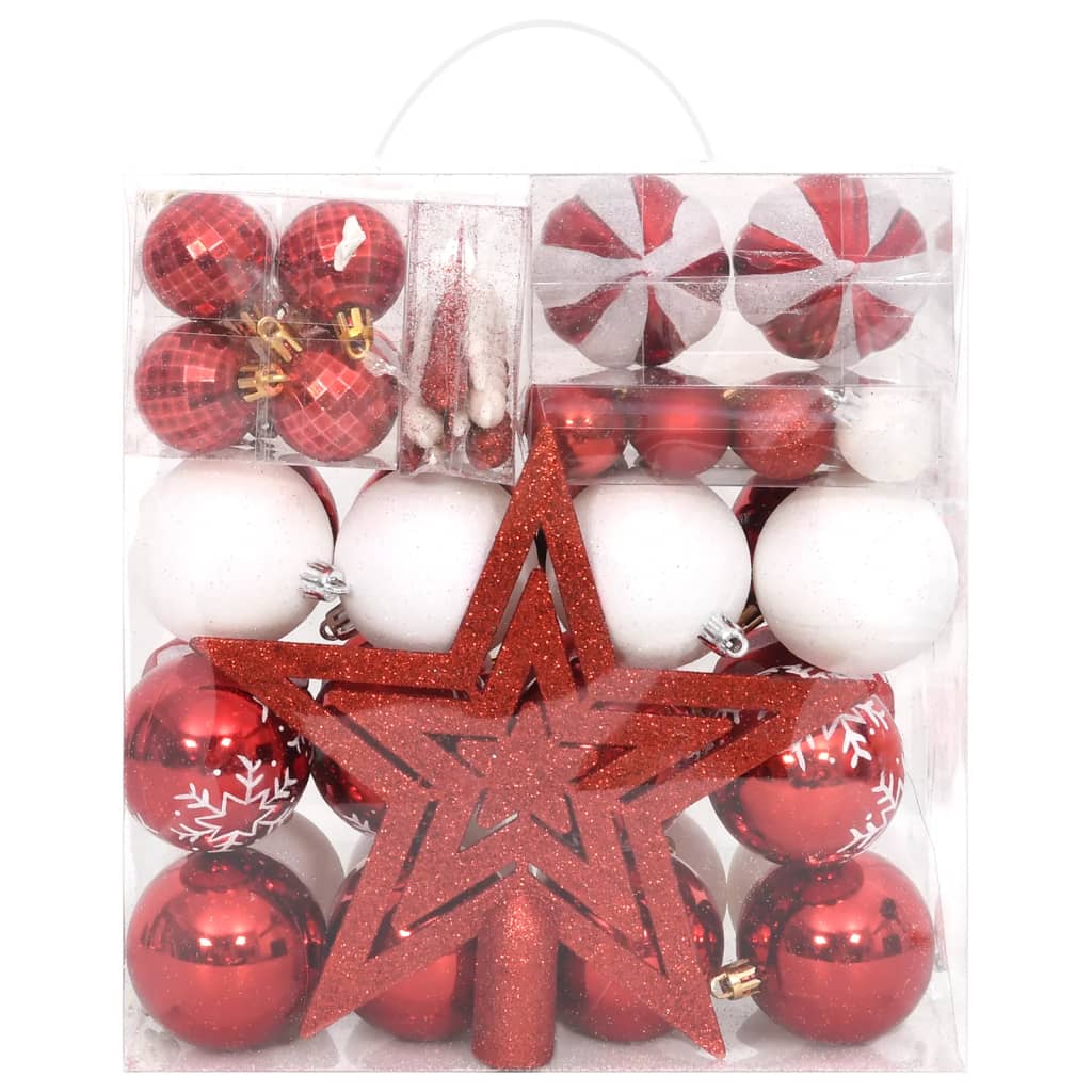 Vidaxl 64 parties de Noël Ball Set Red and White