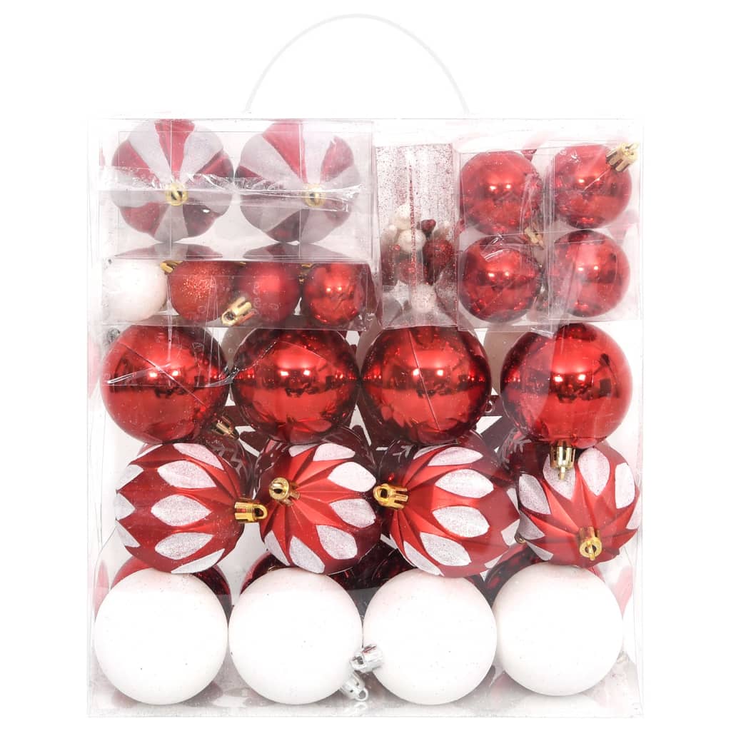 Vidaxl 64 parties de Noël Ball Set Red and White
