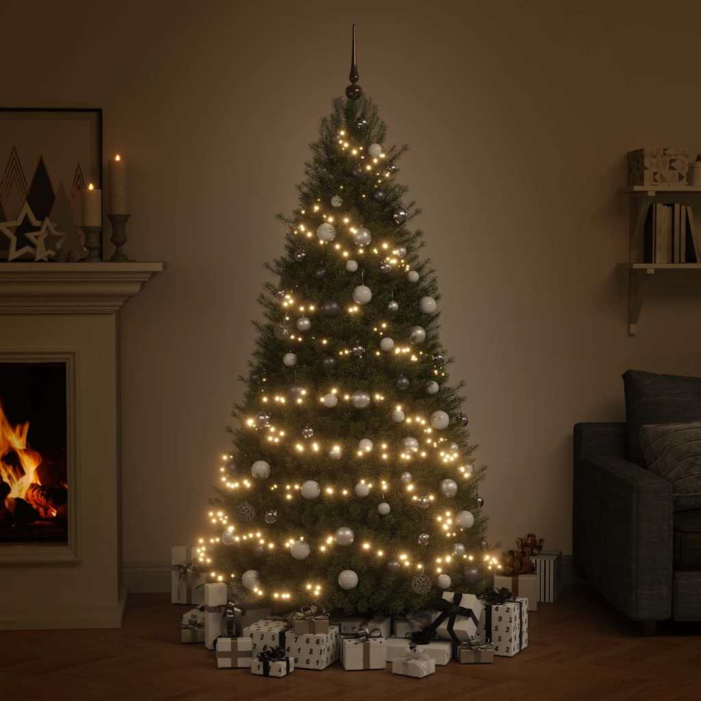 VidaXL Ensemble boule de Noël 60 pièces avec pic et 150 LED blanches et grises